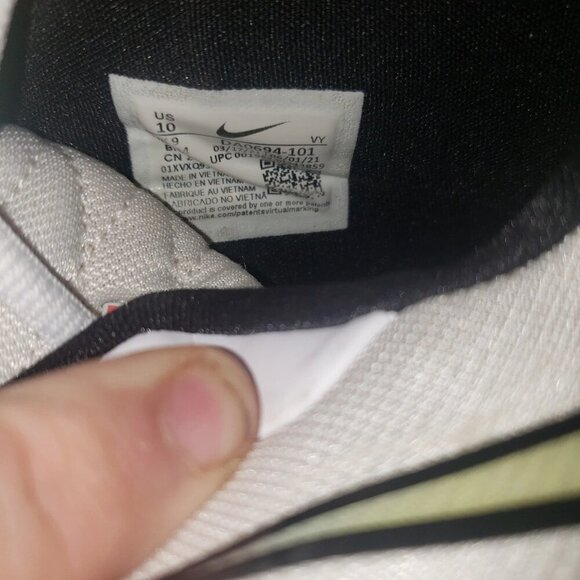 Nike Zoom Freak 3 White Green Emerald Max Giannis Antetokounmpo KD Men's sz 10 - Picture 7 of 7